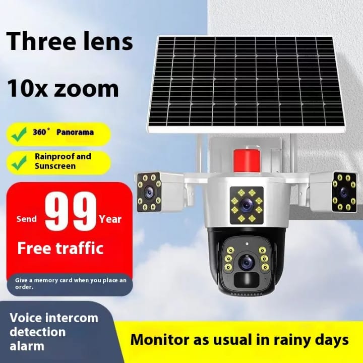 Miniatura 5 de Camara Seguridad Solar 3 Lentes Sim Card